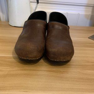 Dansko Dark Brown Leather Clogs - Size 41